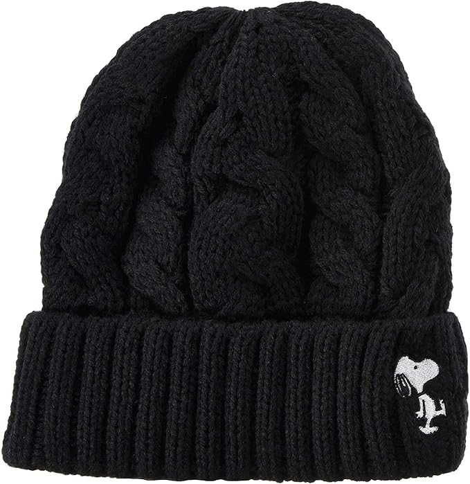 Amazon アンシャポー Peanuts ピーナッツ ニットキャップ スヌーピー 478 1040 ブラック 56 5 58 5cm Free ニット 通販