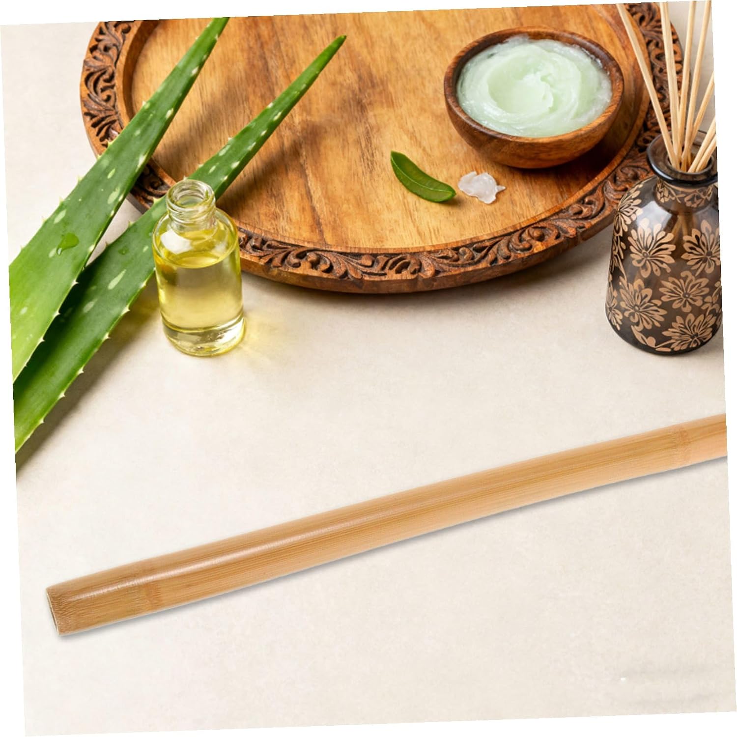 Massage Stick for Muscle Roller, 42cm Manual Roller Massager for Back, Neck Full Body Relaxation, Wooden Guasha Massage Tool and Body Sculpting
