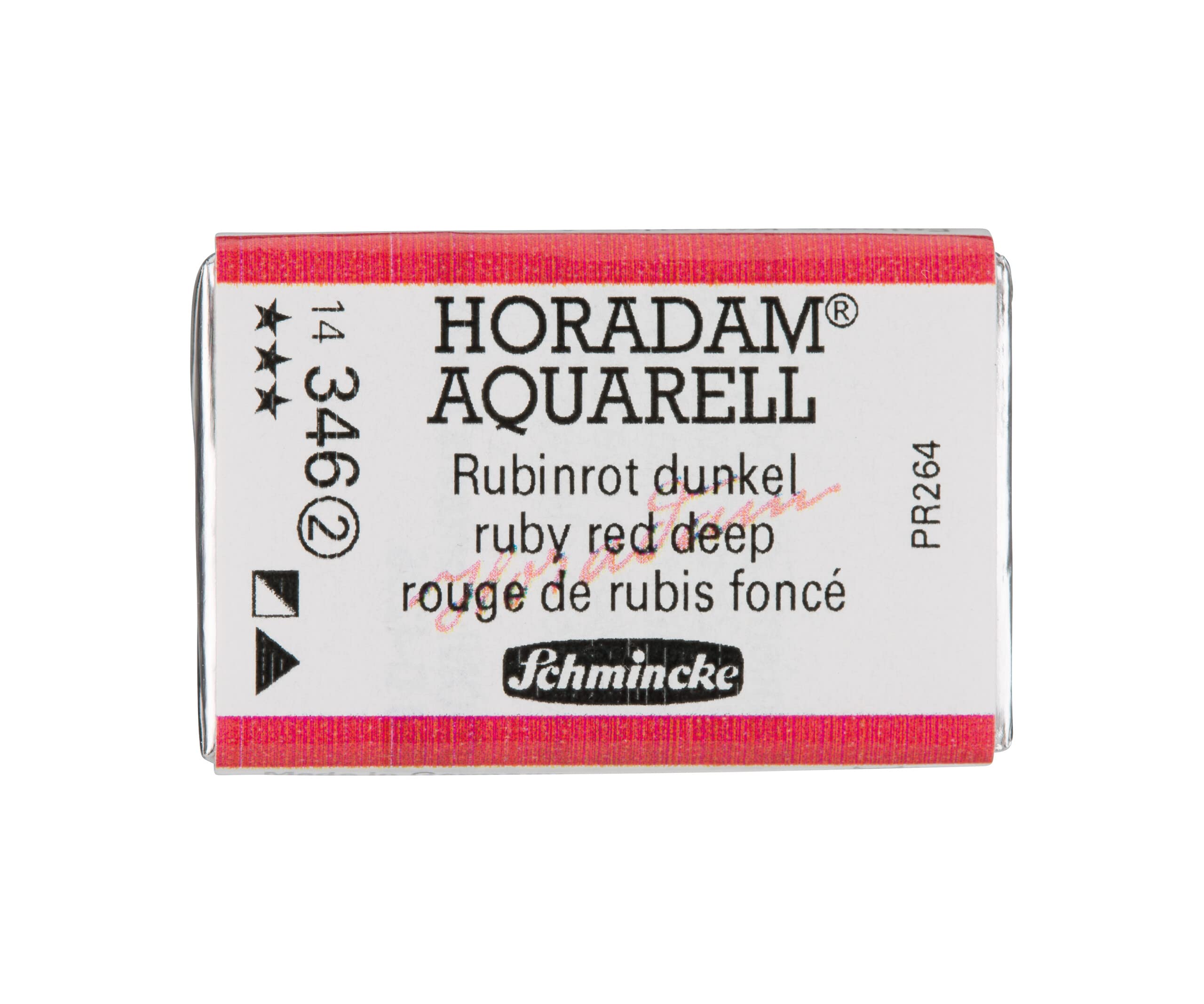 Schmincke - HORADAM® AQUARELL - acuarelas para artistas, 346 Rojo rubí oscuro, 14 346 043, 1/1 godet