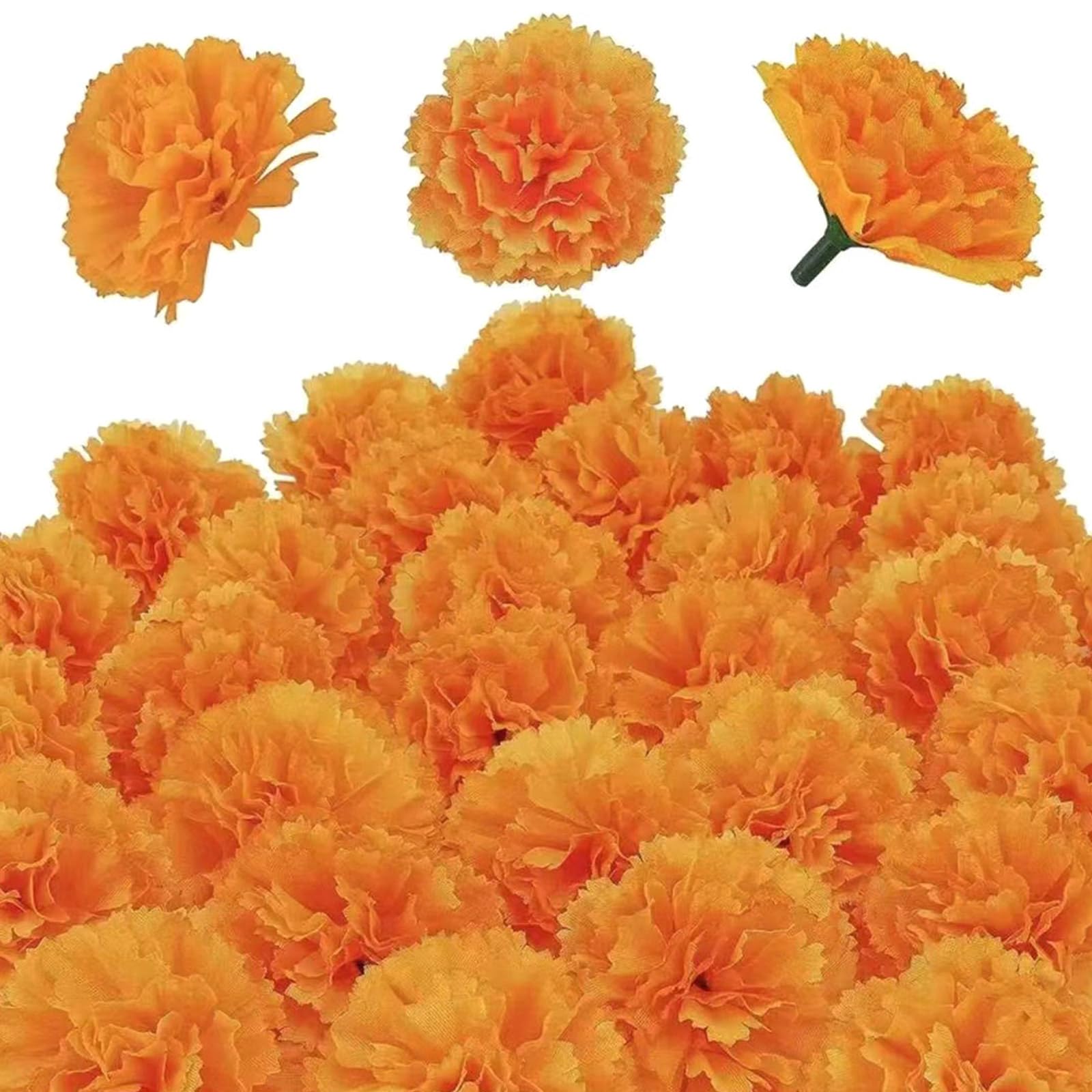 carotoe 50 Entities Realistic Tagetes Inflorescences 15cm Substrates Handbuilt Deck Flexible Substrates for Celebratory Wreath Arrangements Halloween Party Silk Flower Wreath