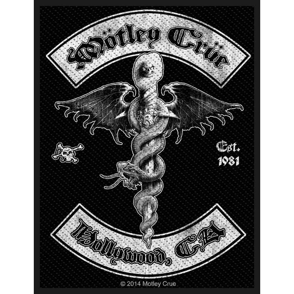 Motley Crue Men's Black Hollywood Woven Patch