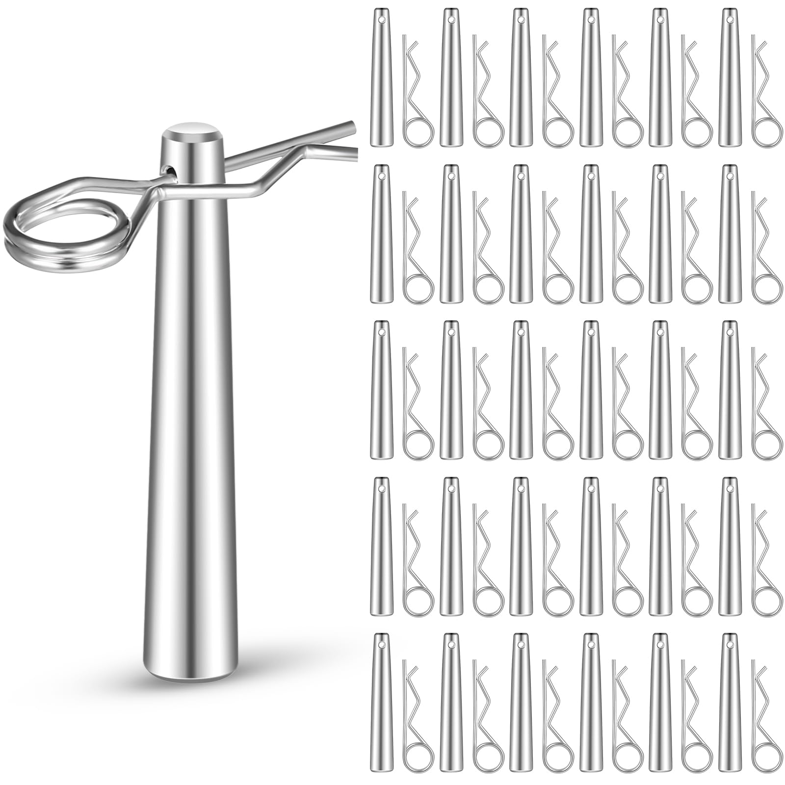 Tandefio 30 Sets Cotter Pins Assortment Kit with R Clip Heavy Duty Hitch Pins Truss Accessories for Hitch Lock Systems