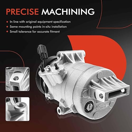 Miniatura 5 de A-Premium Compresor de aire acondicionado de CA con embrague compatible con Ford Fusion 3.5L 2010-2012, Lincoln MKZ 3.5L 2007-2012, estilo SP17, 6