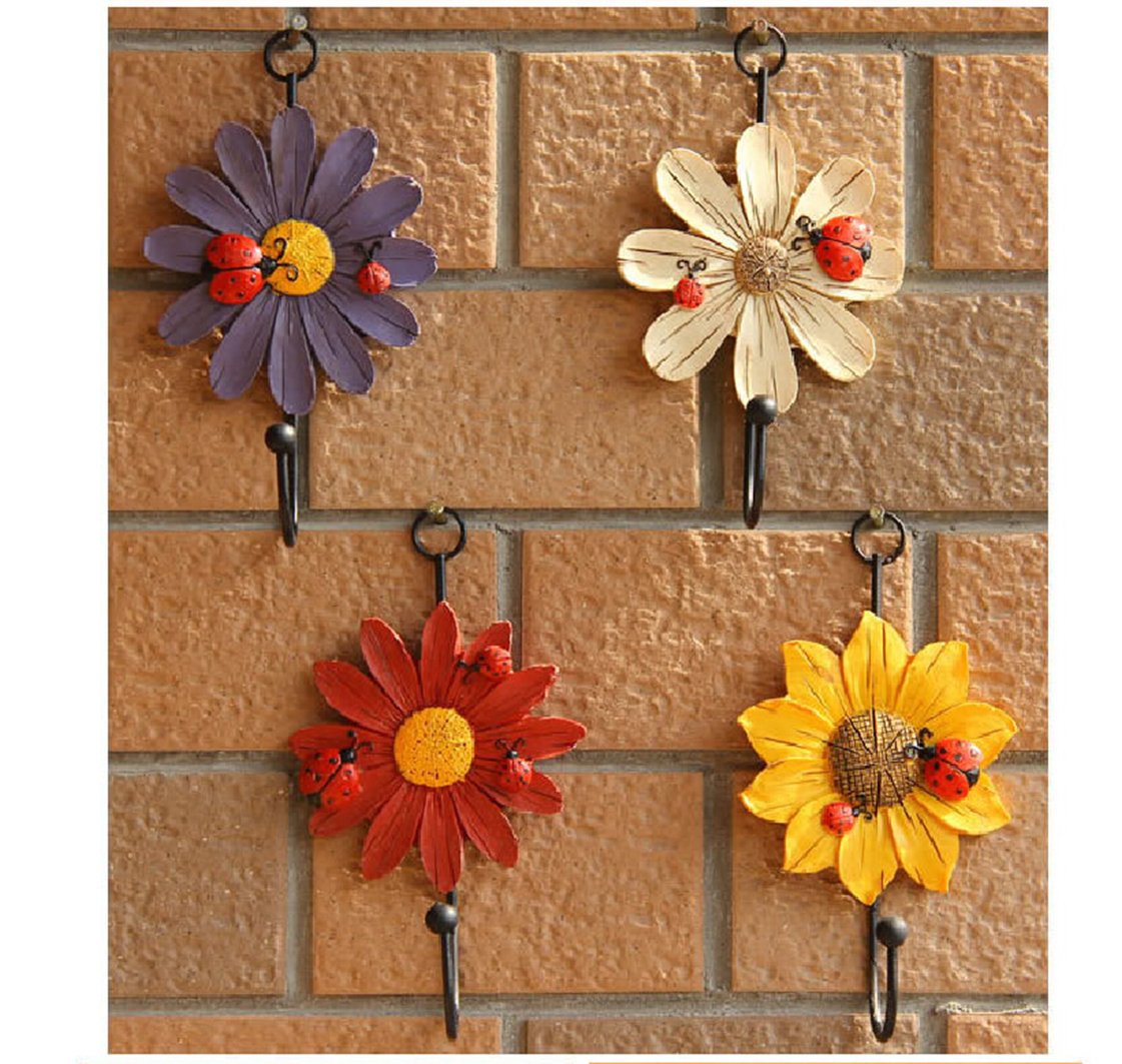 3 Ganchos De Pared De Resina Con Diseño De Tulipán Creativo Para Colgar Abrigos Sombreros Toallas Bolsos Llaveros Sala De Estar Bano