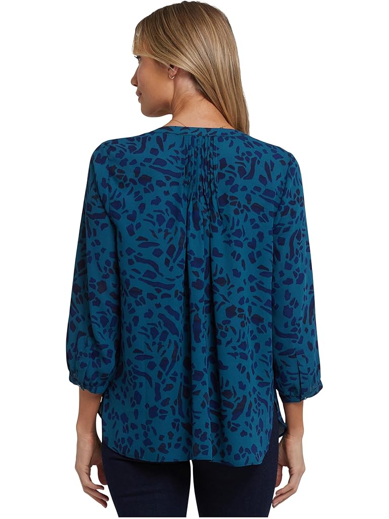 Blue NYDJ Pintuck Blouse
