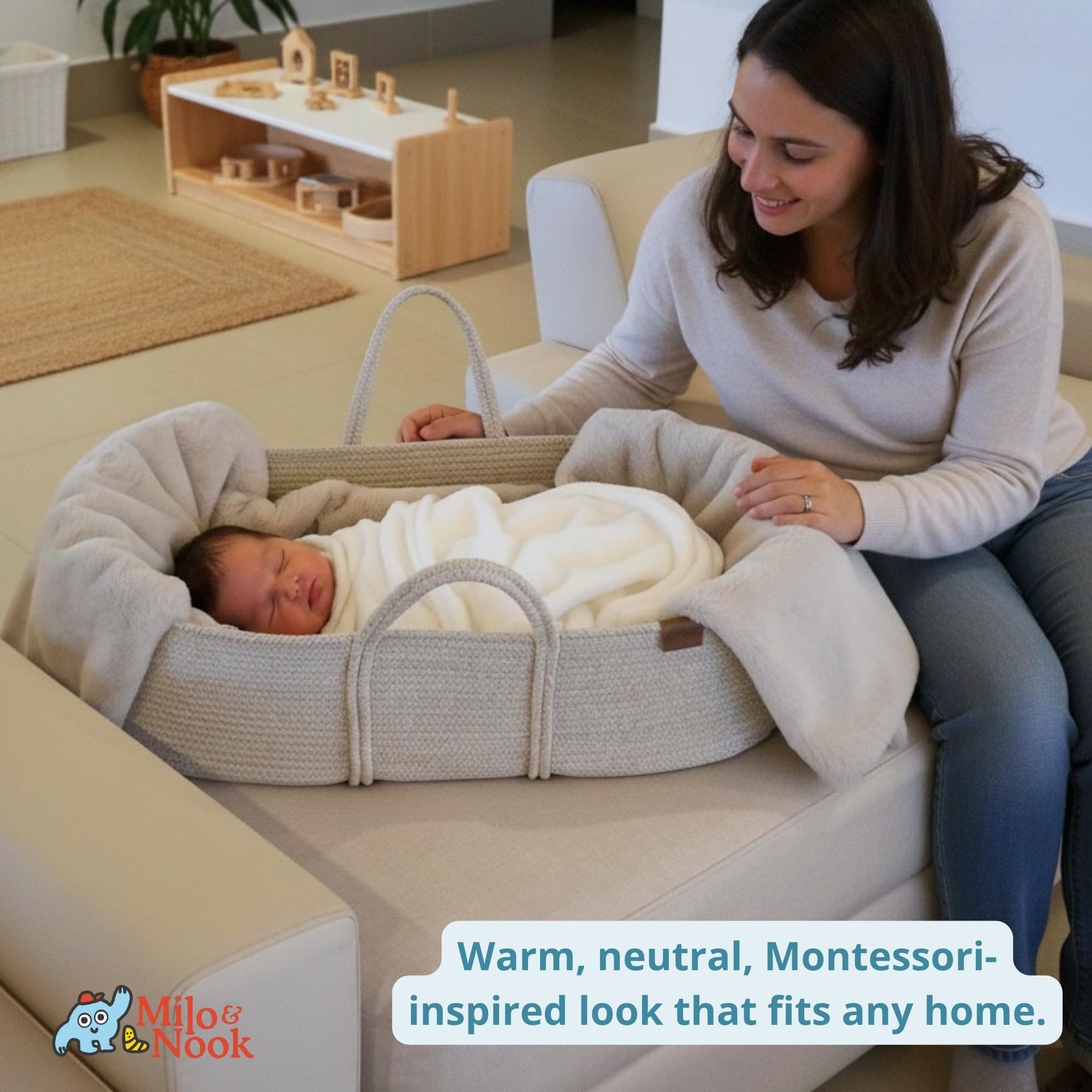 Amazon.com : Milo & Nook Baby Changing Basket with Pad – Soft