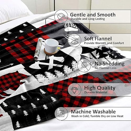 Vista 55 de LUVIVIHOME Manta de Feliz Navidad, bolas de Navidad azules doradas, manta de invierno con copos de nieve, manta individual, acogedora manta cálida