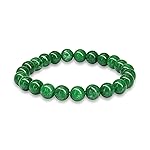 Crystal Vibe Green Jade Bracelet - Healing Crystal Wealth Bracelet - Jade Beaded Bracelet for Women Men - Bring Good Luck Prosperity and Emotional Balance - Adjustable Size