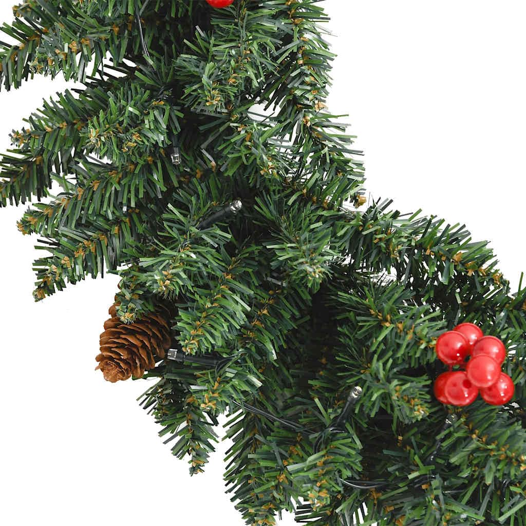 vidaXL Árboles de Navidad Artificiales 2 uds Corona, Guirnalda y LED