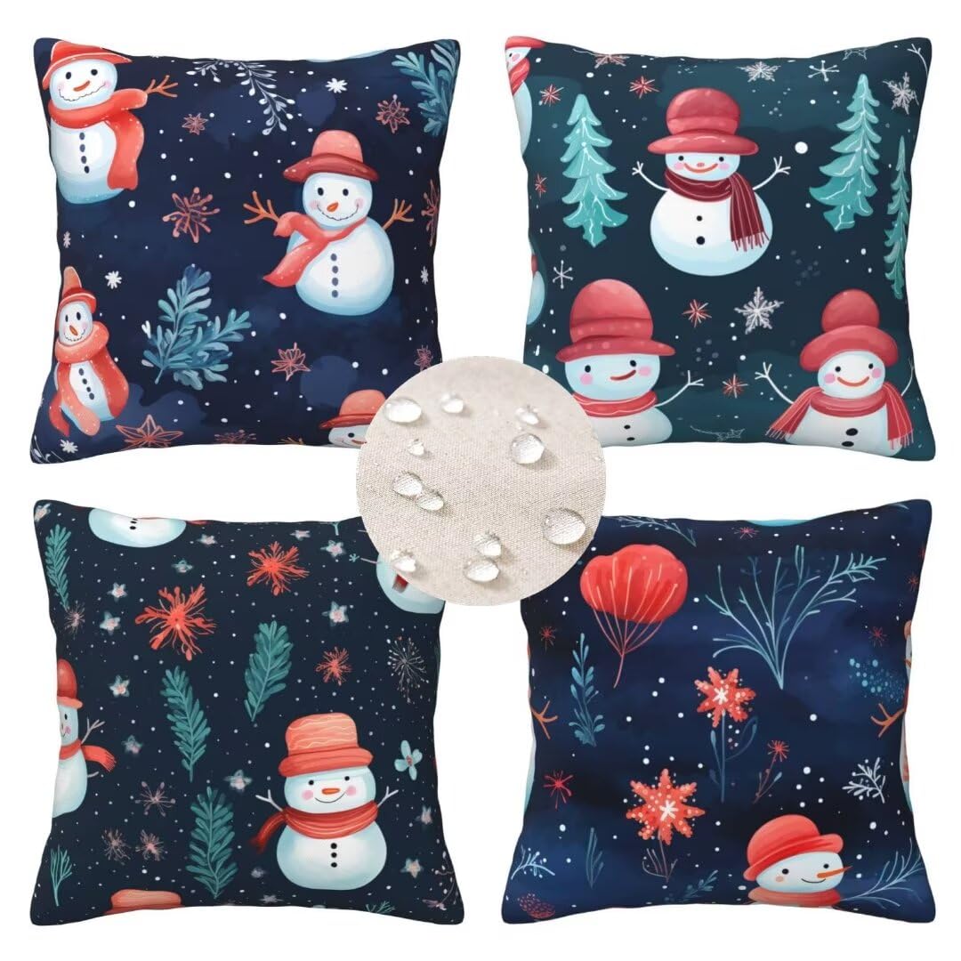 Funda Cojin 65x65 Fundas Cojines Decoración Navideña Cojines Exterior, Juego de 4 Cojines Exterior Impermeable Fundas Cojin, Cojines para Exterior Funda Cojin Decoracion Salon Jardín Patio Home X201