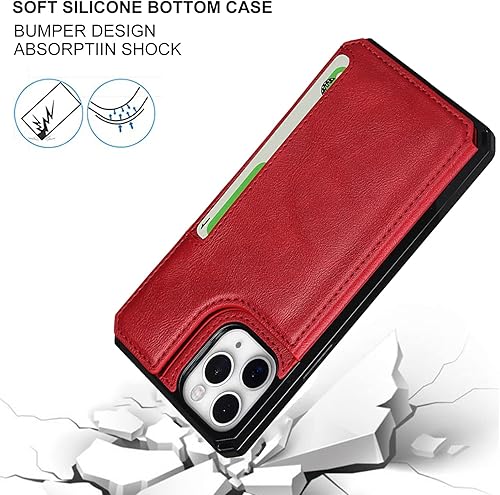 Miniatura 5 de Cavor Funda para iPhone 11 Pro con tarjetero, funda tipo cartera con tarjetero y tarjetero para iPhone 11Pro, funda de piel sintética con ranuras