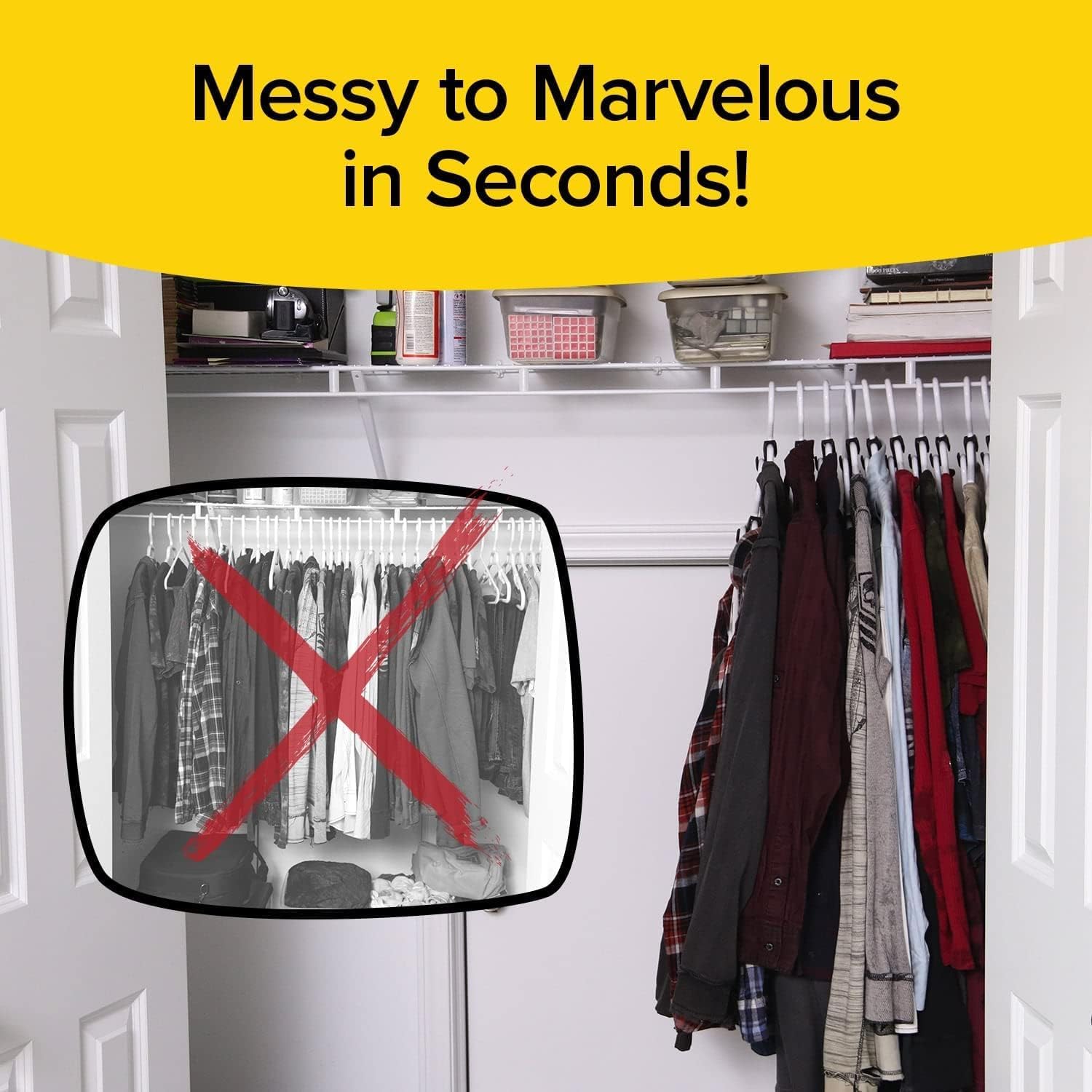 Original AS SEEN ON TV Ruby Space Triangles, 12 Pack, Ultra- Premium Hanger Hooks Triple Closet Space 216 PC Value Pack, Black