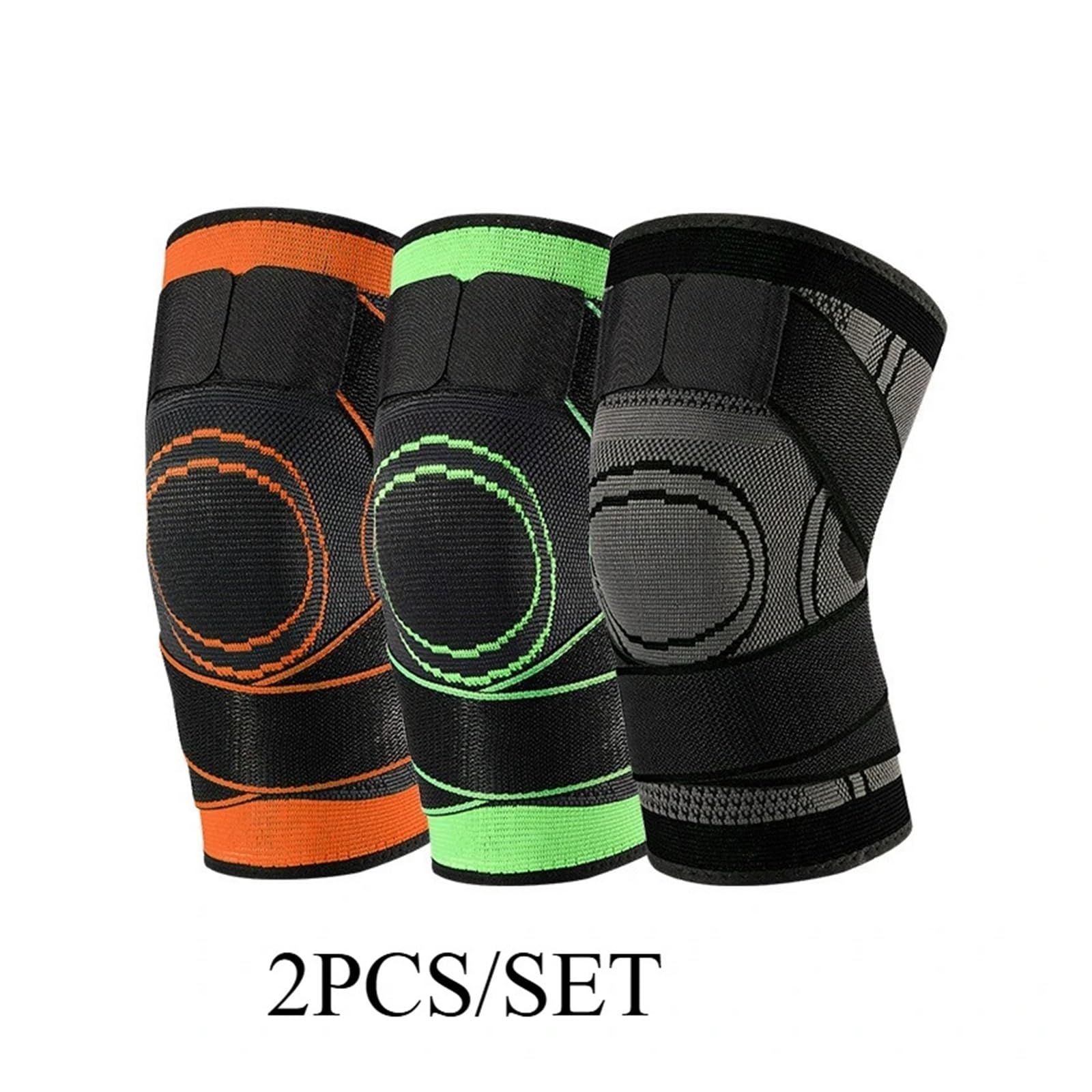 Rodilleras Deportivas Antideslizantes con Soporte y Calentadores, 2 Unidades, Mangas de compresión con Correas Ajustables para Correr, Entrenar y Usar Durante Todo el día.
