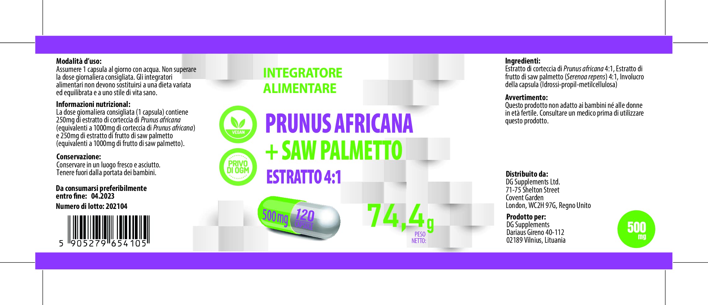Hepatica Saw Palmetto | estratto 4:1 500 mg | 120 capsule vegane | Serenoa – Serenoa repens | GMP & Testato da Laboratorio Indipendente