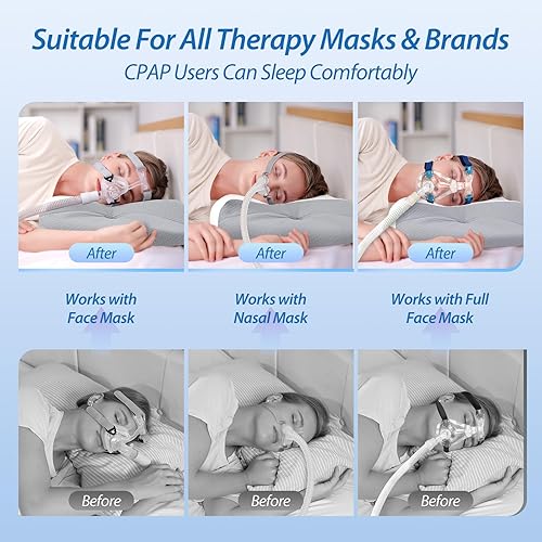 Miniatura 8 de HOMCA Almohada CPAP para dormir de lado, almohada cervical para todos los usuarios de máscaras CPAP para reducir fugas de aire y presión de
