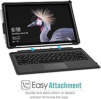 Vista 6 de Moko Case Fit Microsoft Surface Pro 7 / Pro 6 / Pro 5 / Pro 2017 / Pro 4 / Pro LTE - Funda protectora resistente todo en uno con soporte para Negro