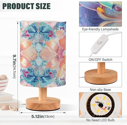 Miniatura 3 de Trendy Boho Colorful Flowers Bloom Bedside Lamp Kids Night Light for Nightstand Lamp for Desk Retro lámparas para mesa