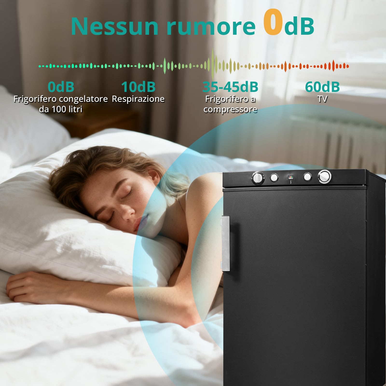 SMETA Frigorifero a gas da 95 l, con congelatore, portatile, a 3 vie, 12 V, 230 V, per camper, garage e casa vacanze, a risparmio energetico e silenzioso, con manico nero, con impugnatura