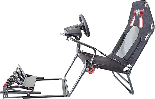 Vista 5 de Pein Racing & Flight Simulator Pedal Mount Soporte ajustable resistente para Logitech, Thrustmaster, Fanatec, MOZA Compacto y retráctil