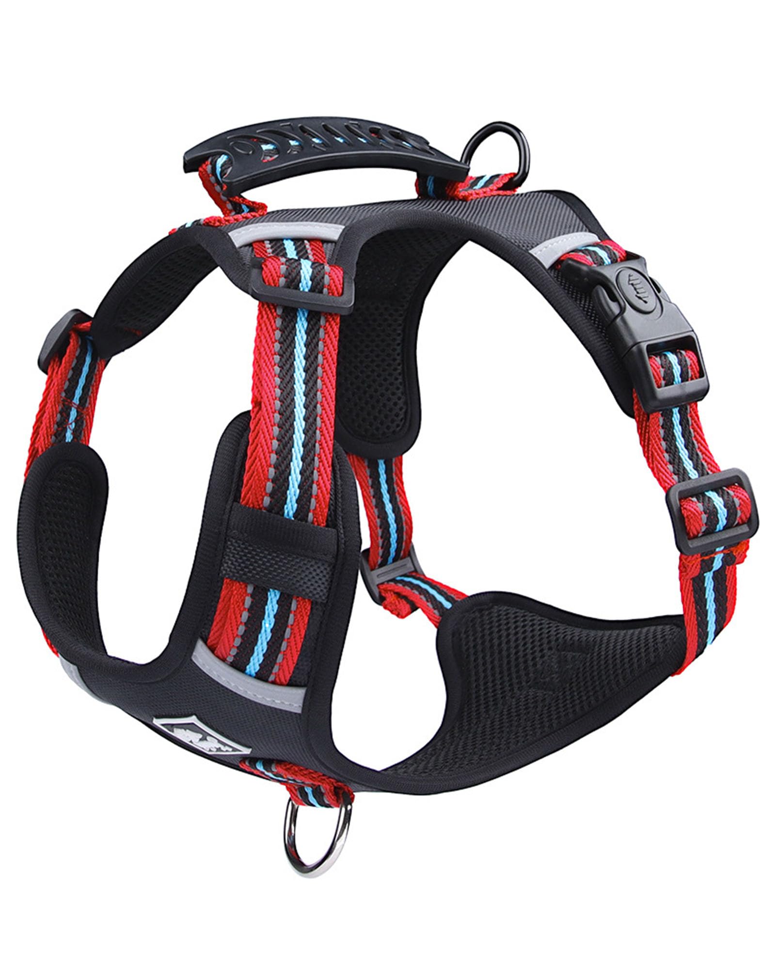 JUFOO No Pull Dog Harness with Easy Control Soft Handle for Small Medium Large Dogs,Reflective Adjustable Puppy Harness,Heavy Duty Girl Boy Pet Vest with Safety Buckle (Black, M)