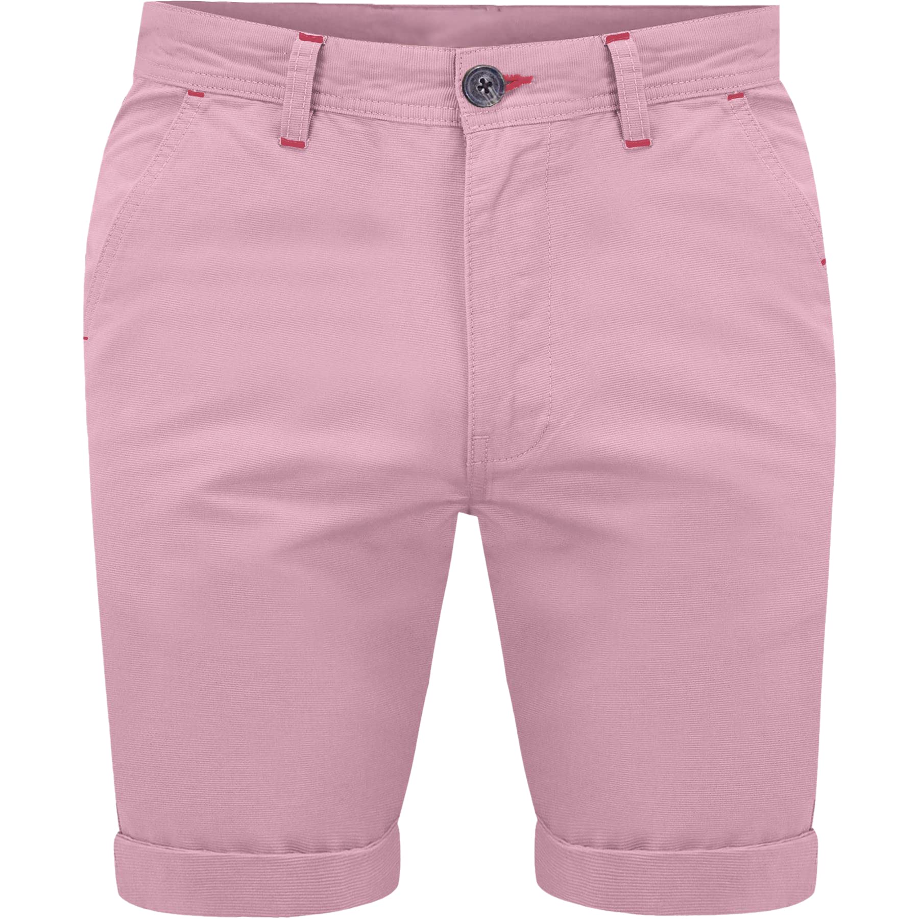 westAce Mens Stretch Chino Shorts Summer Cotton Cargo Combat Casual Jeans Half Pant (38, Pink)