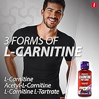 Vista 4 de iSatori L-Carnitina 1500, suplemento líquido de triple mezcla de L carnitina, con acetilo y tartrato, energía libre de estimulantes, baja