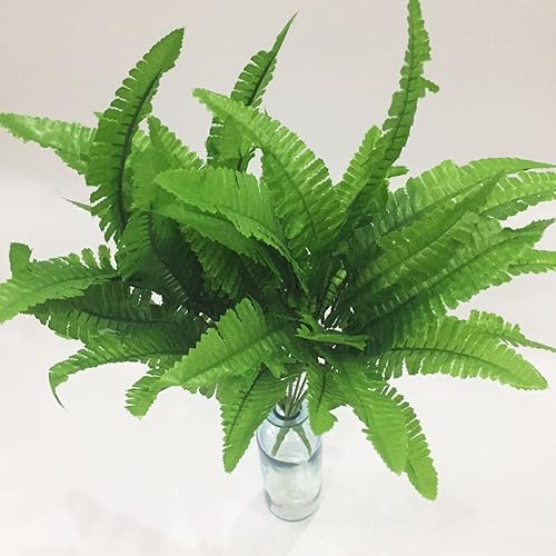 Miniatura 3 de Plantas artificiales, 2 piezas de hojas persas, arbustos artificiales, hojas de arbustos sintéticos, arbustos verdes, flores artificiales para el