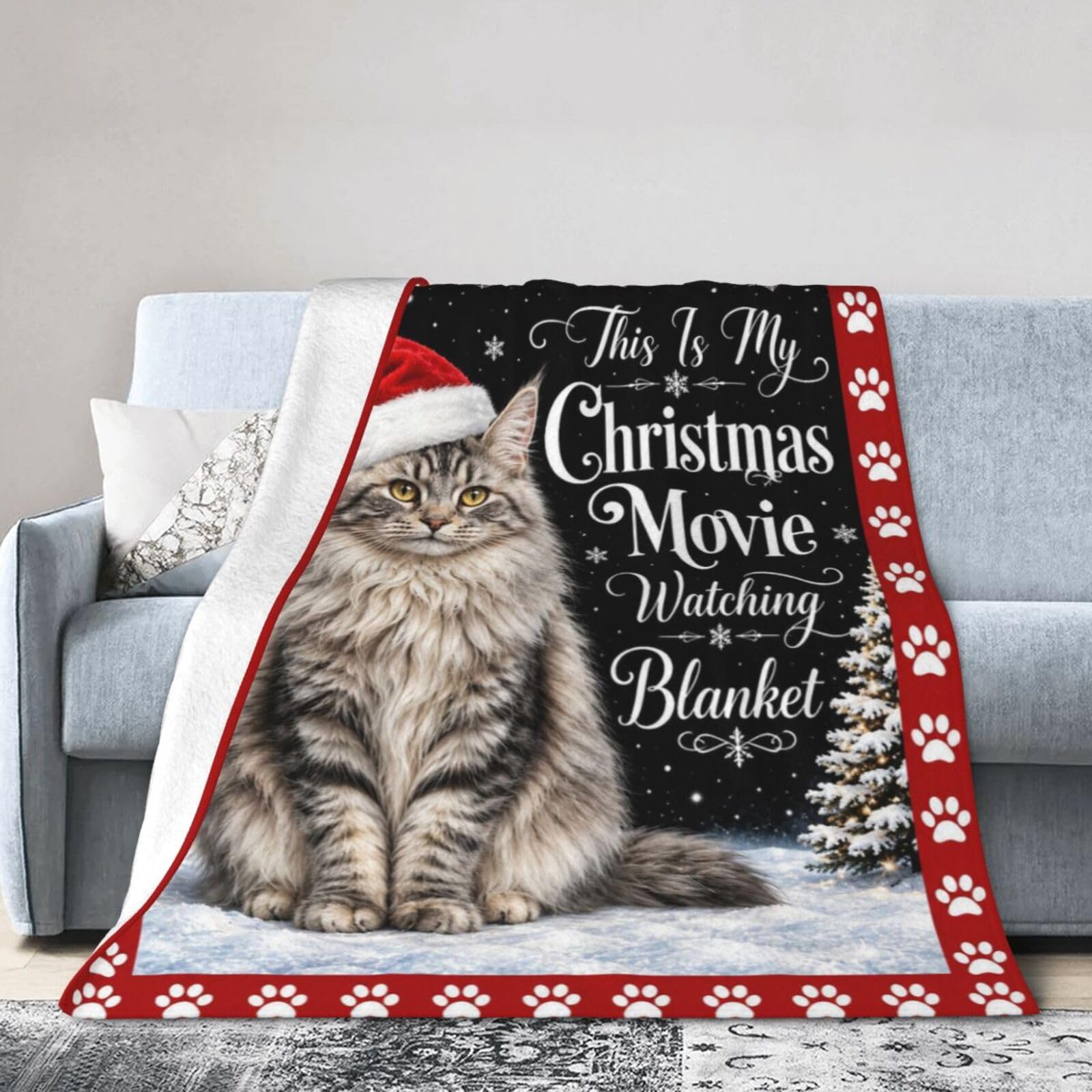 Dynova Christmas Cat Throw Blanket 50"X40"