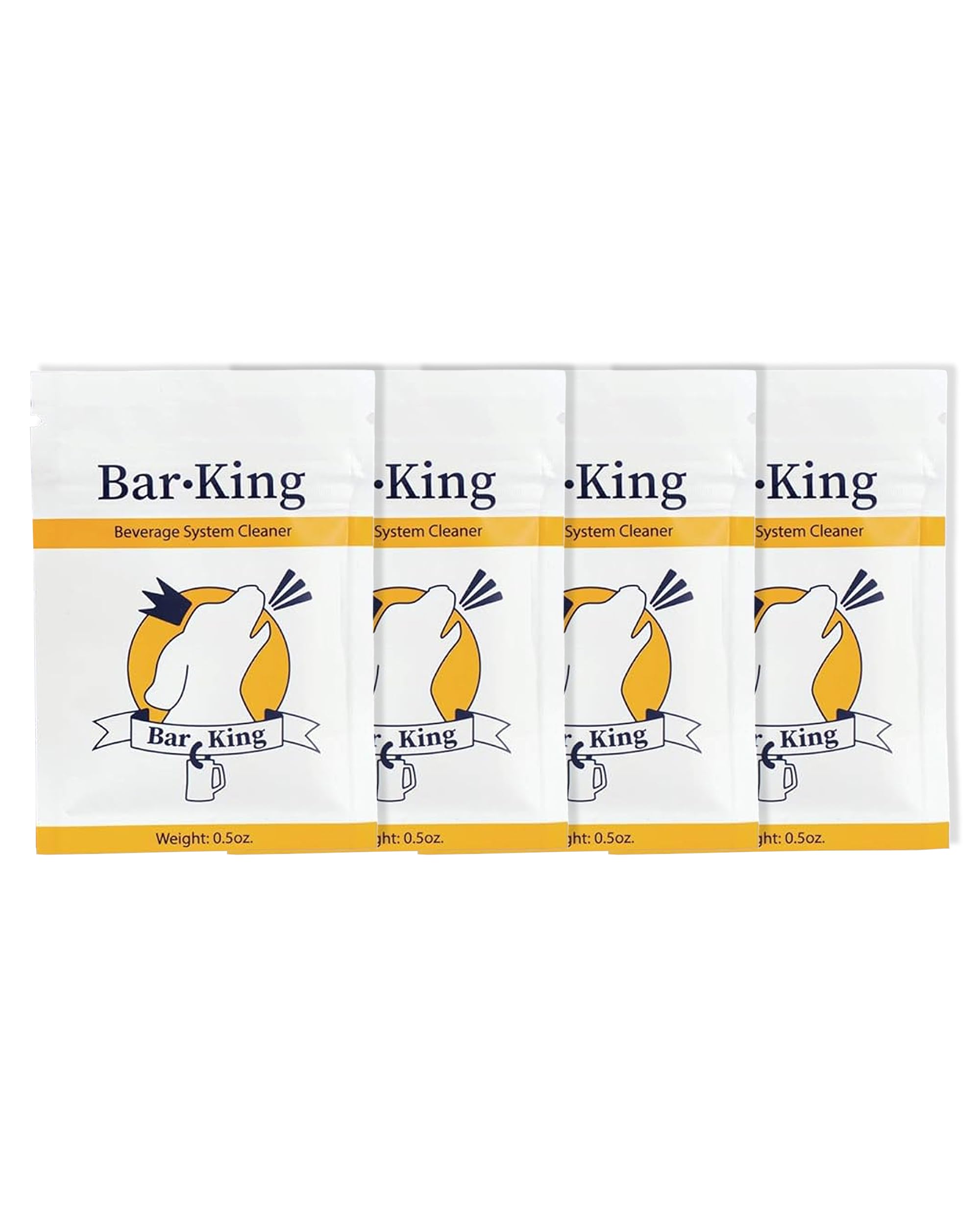 Bar-King Limpiador de líneas de cerveza, 4 paquetes de limpieza individuales