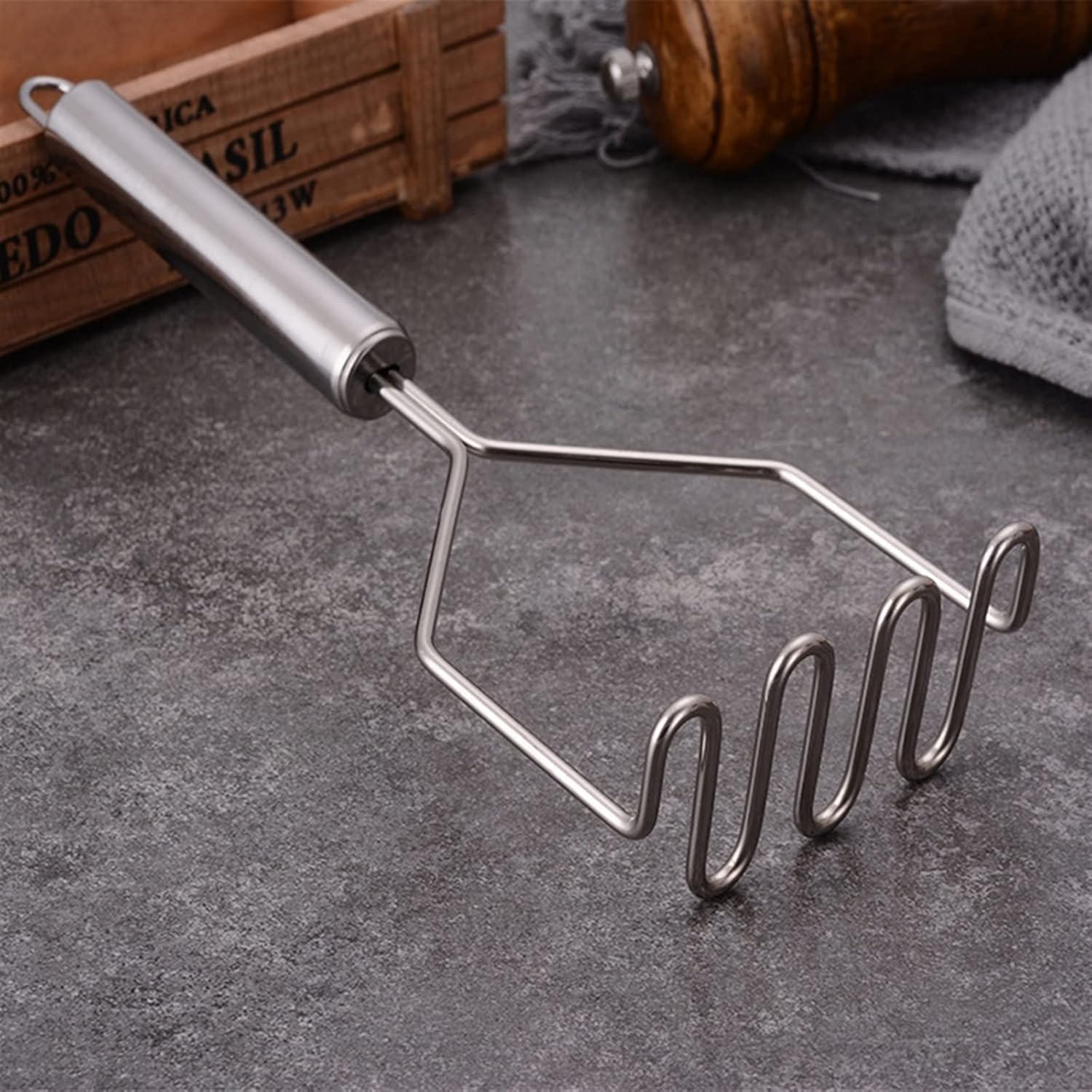 Potato Mashers Potato Masher Stainless Steel for Mashed Potatoes Sweet Vegetables Food and Dishwasher Safe Easy to Clean