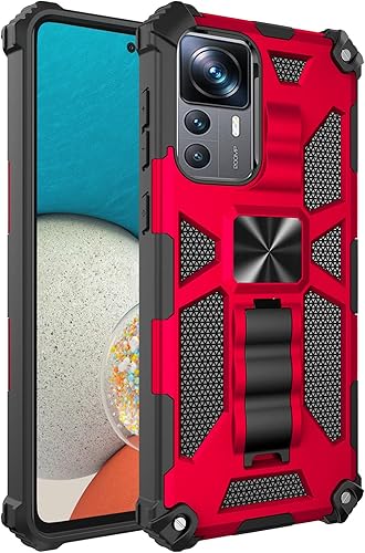 Miniatura 6 de Asuwish Funda de teléfono para Xiaomi Mi 12T con protector de pantalla de vidrio templado y accesorios para celulares, soporte protector de doble