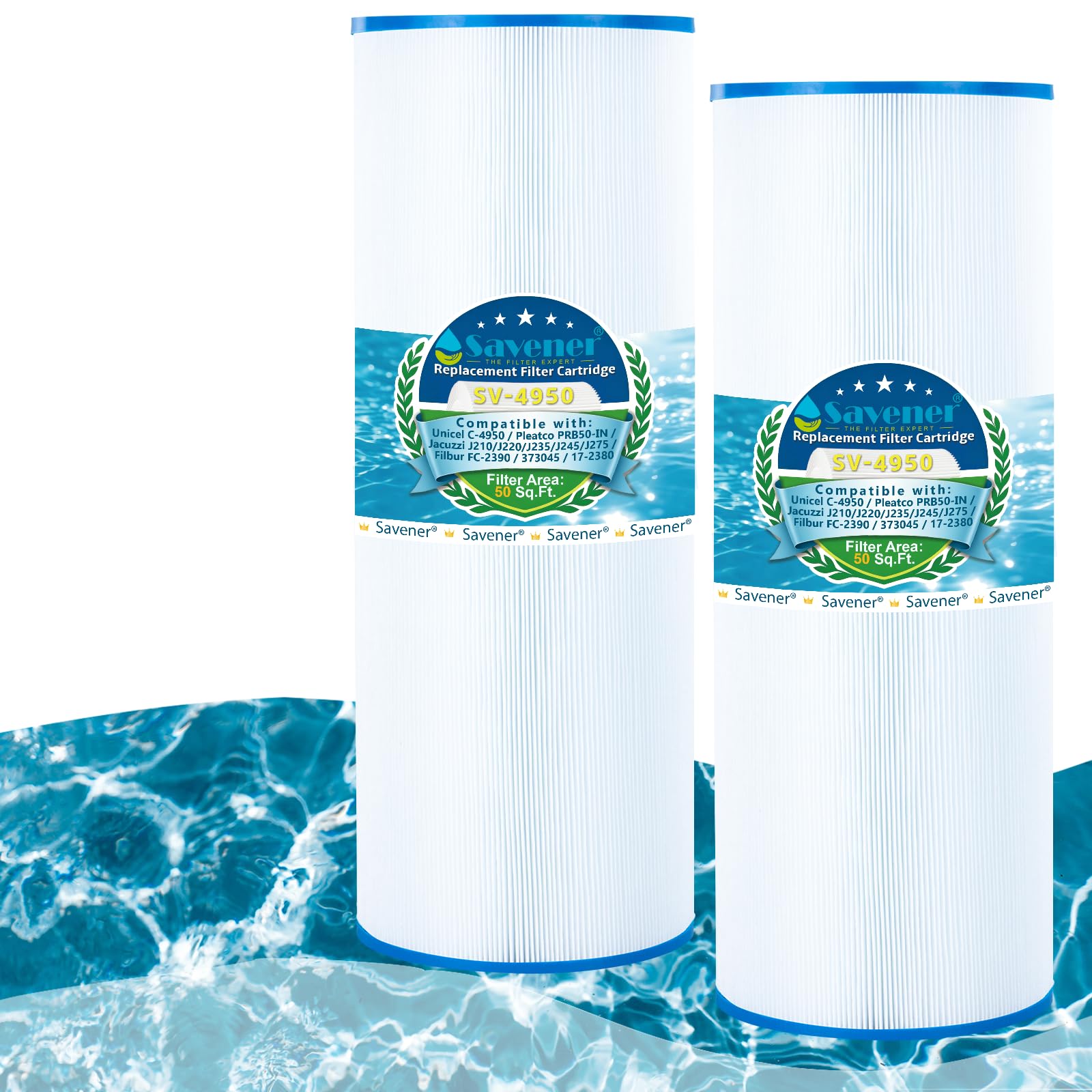 SV-4950 Swimming Pool&Spa&Hot Tub Replacement Filter Cartridge Replaces for Unicel C-4950 50Sq.ft Guardian 413-212-02 Filbur Fc-2390 03Fil1600 17-2380 J200 Series PLFPRB50-IN 2 Pack-image-31
