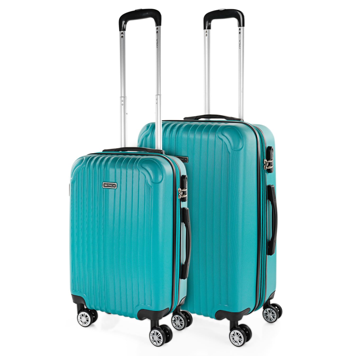 ITACA - Maletas de Viaje ITACA, Juego Maletas 4 Ruedas - Juego de Maletas de Viaje - Juego Maletas de Viaje Ligeras, Candado de combinacion, Verde Menta, 55 cm + 66 cm