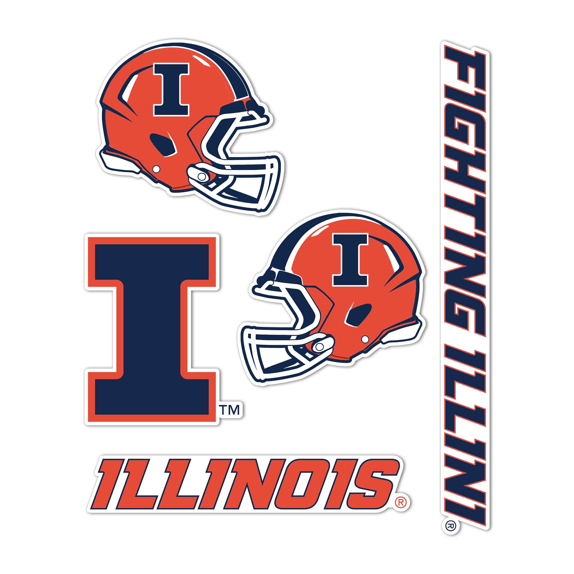Autocollant vinyle University of Illinois imperméable type 2-3 feuille T2 durable