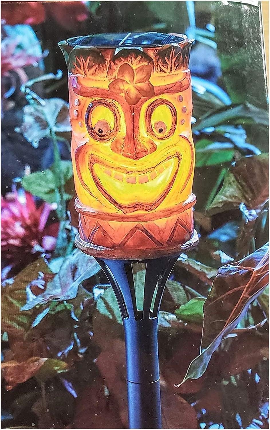 Solar Flickering Tiki Led Torch Relax Real Flame Look - 62 inch, Multicolor