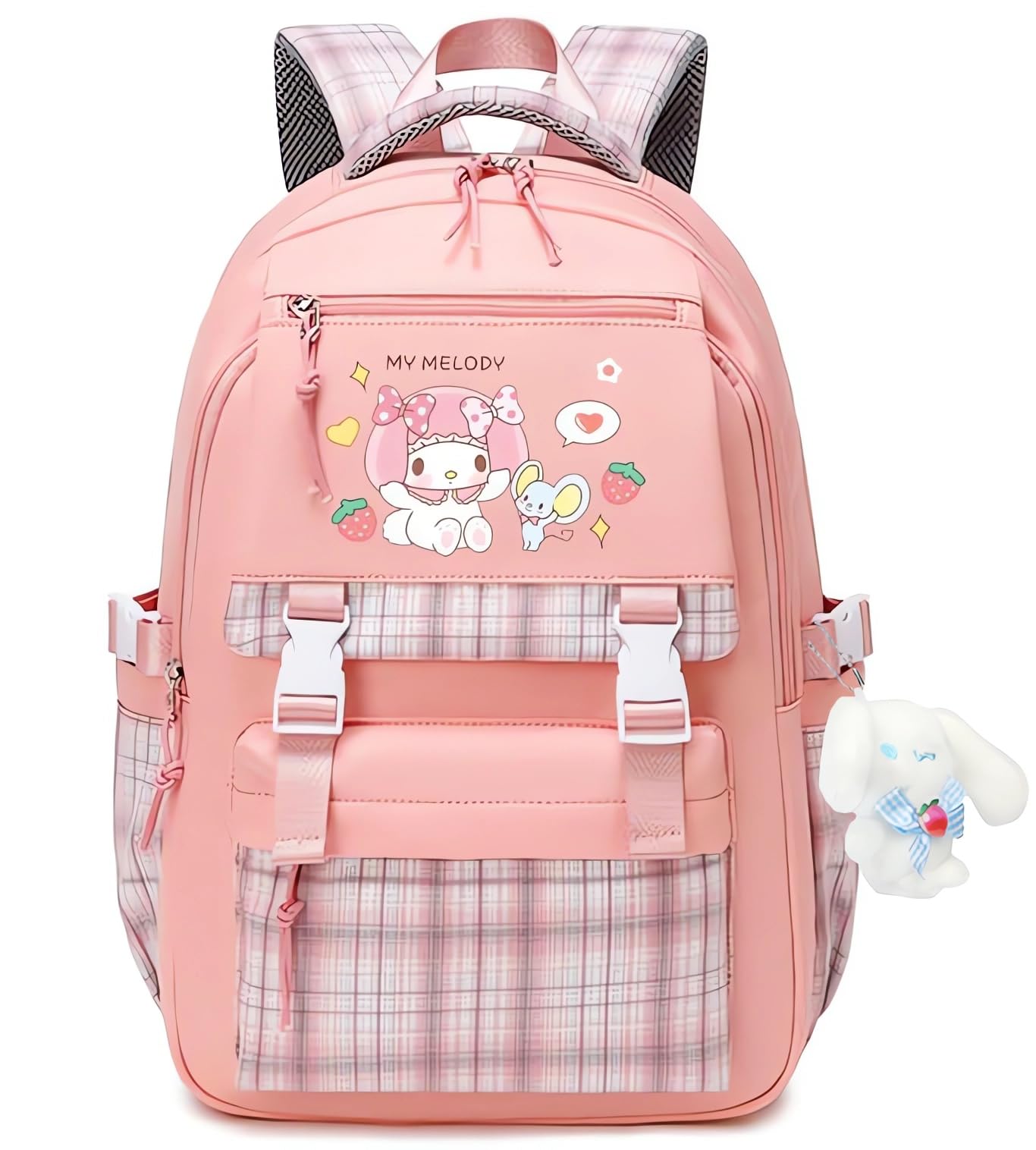 VLTBL Kawaii Backpack Large Capacity Backpack Girl's Backpack Suitable for Daily Use on School Excursions with Cute Pendant