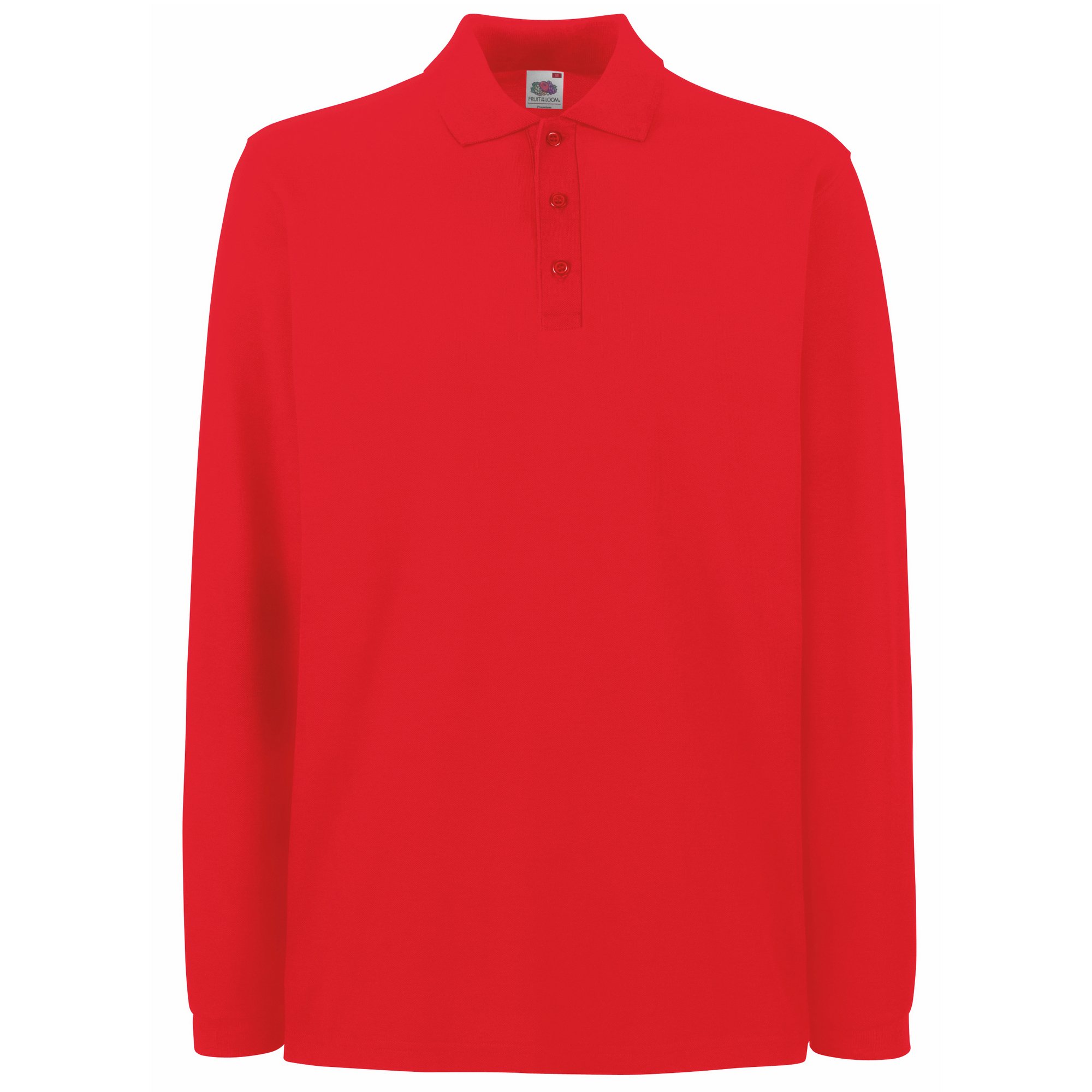 Fruit Of The Loom (M, ) Mens Premium Long Sleeve Polo Shirt Red