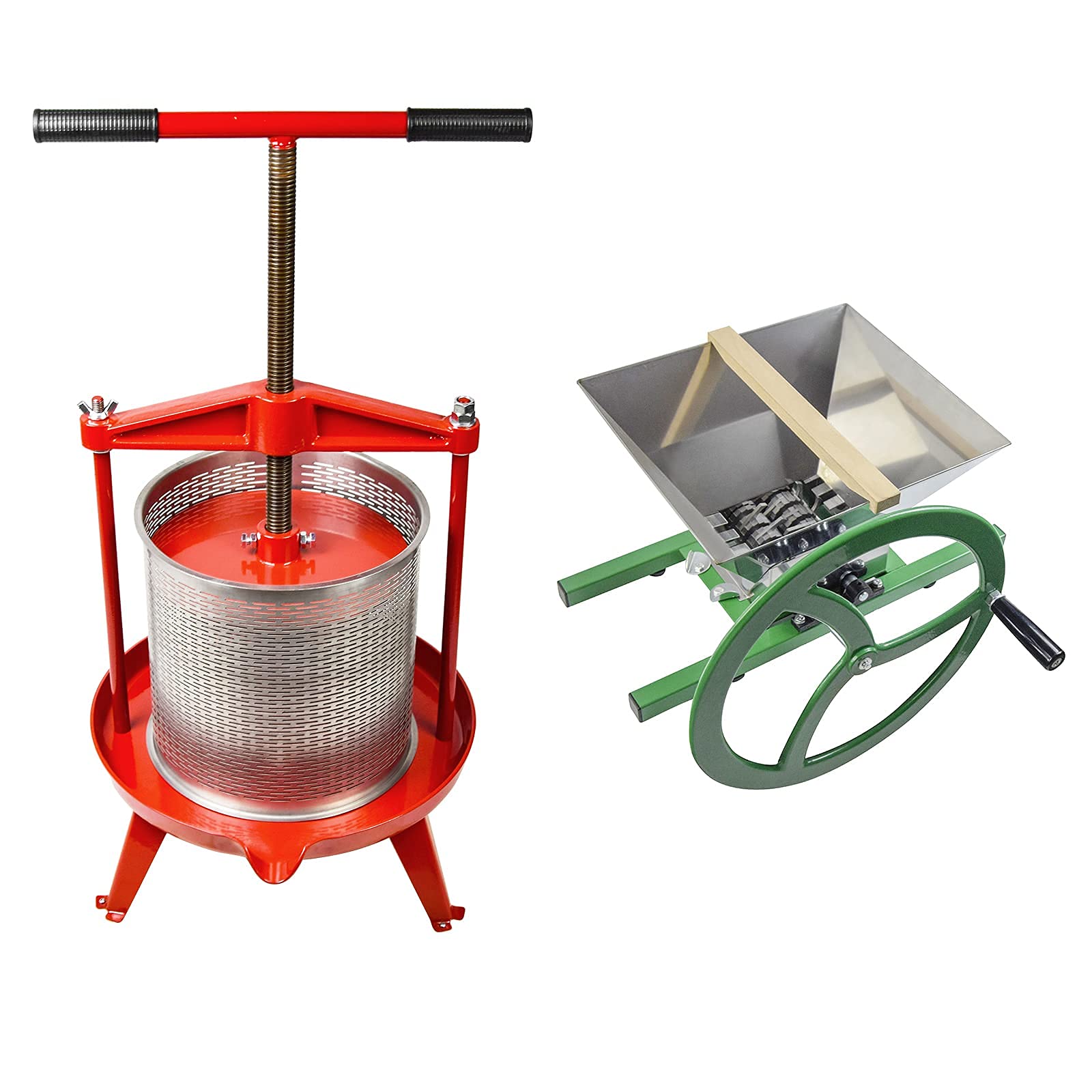 Fruit Wine Press and Crusher,100% Nature Apple&Grape&Berries Crusher Manual Juice Maker for Kitchen