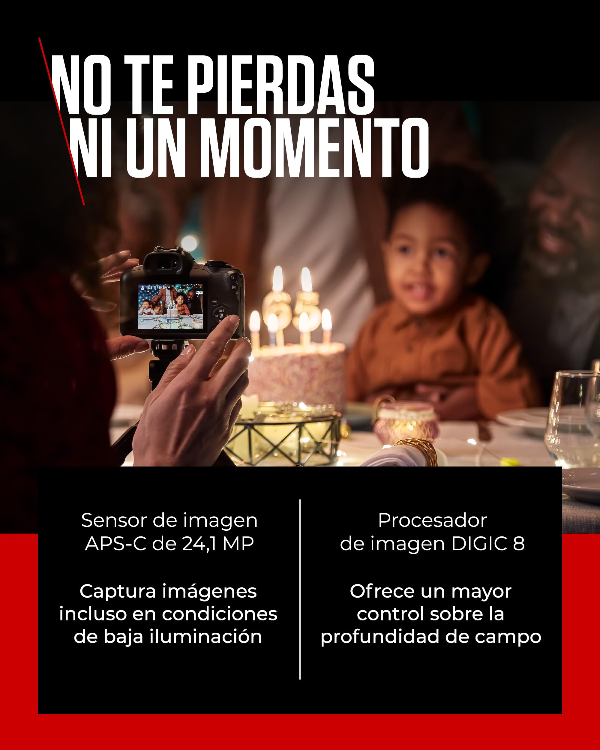 CANON EOS R100 Cámara Mirrorless + Objetivo RF-S 18-45 mm + RF 75-300mm Kit Doble Zoom, Cámara Evil APS-C (24,1 MP) -4 EV, Vídeo 4K 25 fps, Dual Pixel CMOS AF, Wi-Fi y Bluetooth, Negro