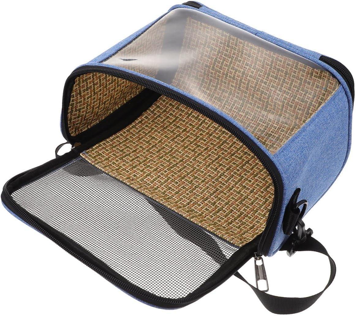 Yardwe Transparent Cross Body Parrot Carrier Bag with Storage Pocket Portable Outdoor Bird Travel Cage for Hiking Camping Walking and Daily Use Comfortable Pet Supply for Birds