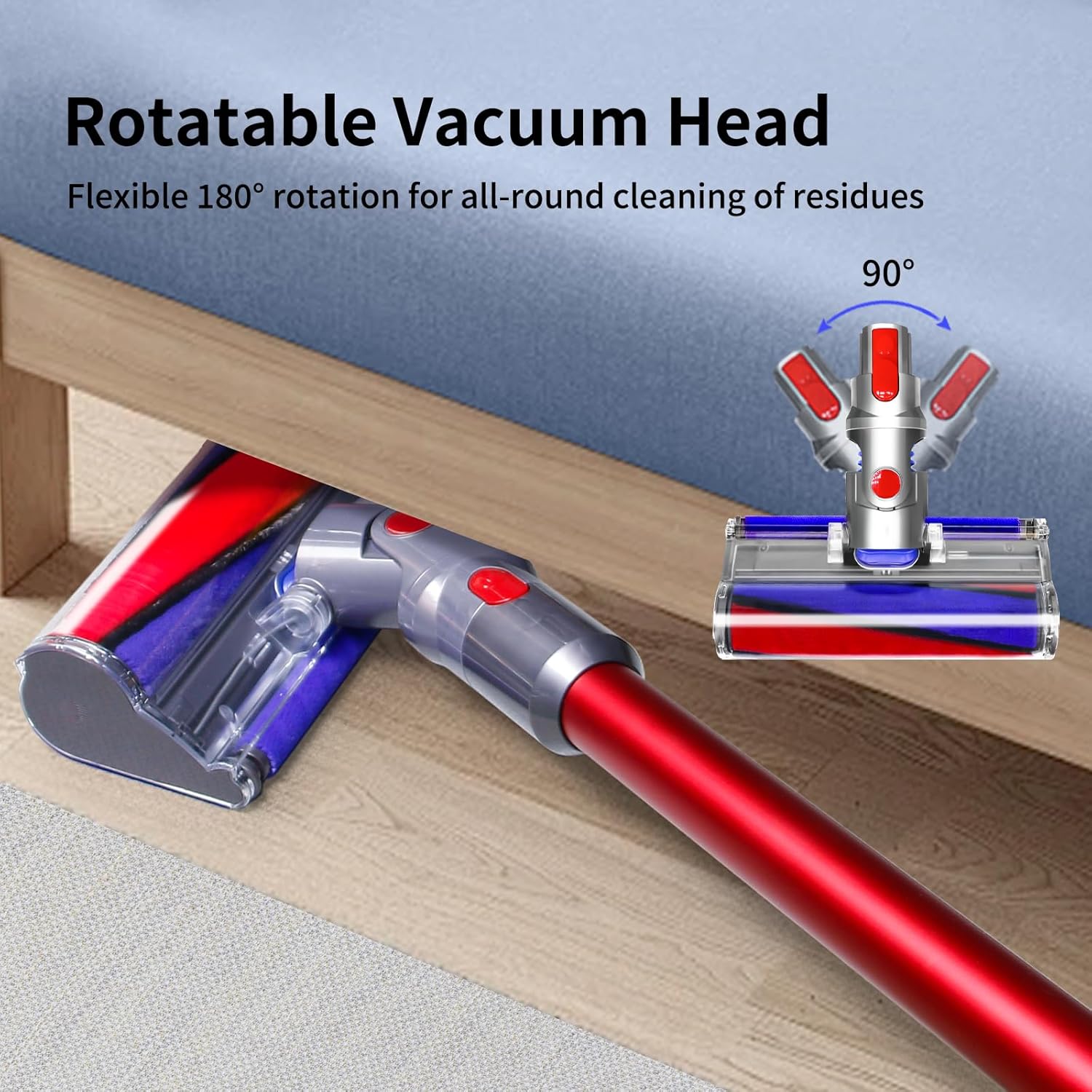 Soft Roller Cleaner Head Compatible with Dyson Cyclone V10 Absolute,V10 Animal,V10 Total Clean +,V11 Cordless Vacuum Cleaners,Vacuum Head Replacement Suitable for Hard Floor Soft Roller Head for Hard Floor image 4 of 7 B0D78FHNTY