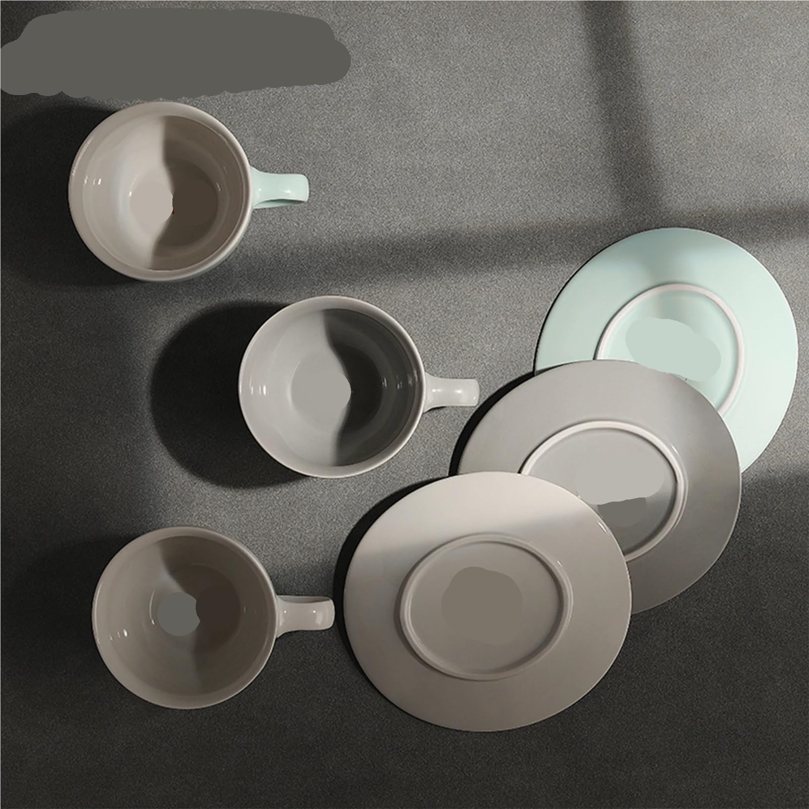 Ceramiczne filiżanki do espresso klasyczny zestaw filiżanek do kawy ze spodkami i łyżeczką artystyczne kubki do herbaty latte mokka eleganckie domowe narzędzia kuchenne (niebieski)