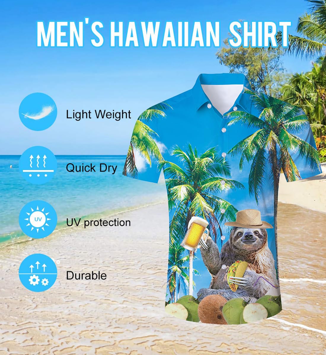 TUONROAD Hawaiihemd Herren 3D Funky Shirt Hemd Herren Kurzarm Button Down Freizeithemden Hawaii Hemd Männer M-XXL