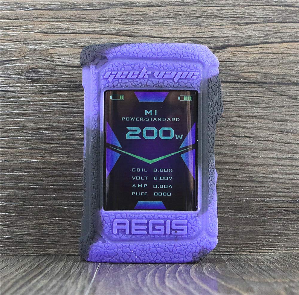 geekvape aegis x cover ORIN Silicone Protective Case for Aegis X Case Antislip Shield Sleeve Wrap Decal Skin (Black Purple) Electronics Frozen Cherry Apple Wild Cherry Slush Geek Flavor:BlackMintz