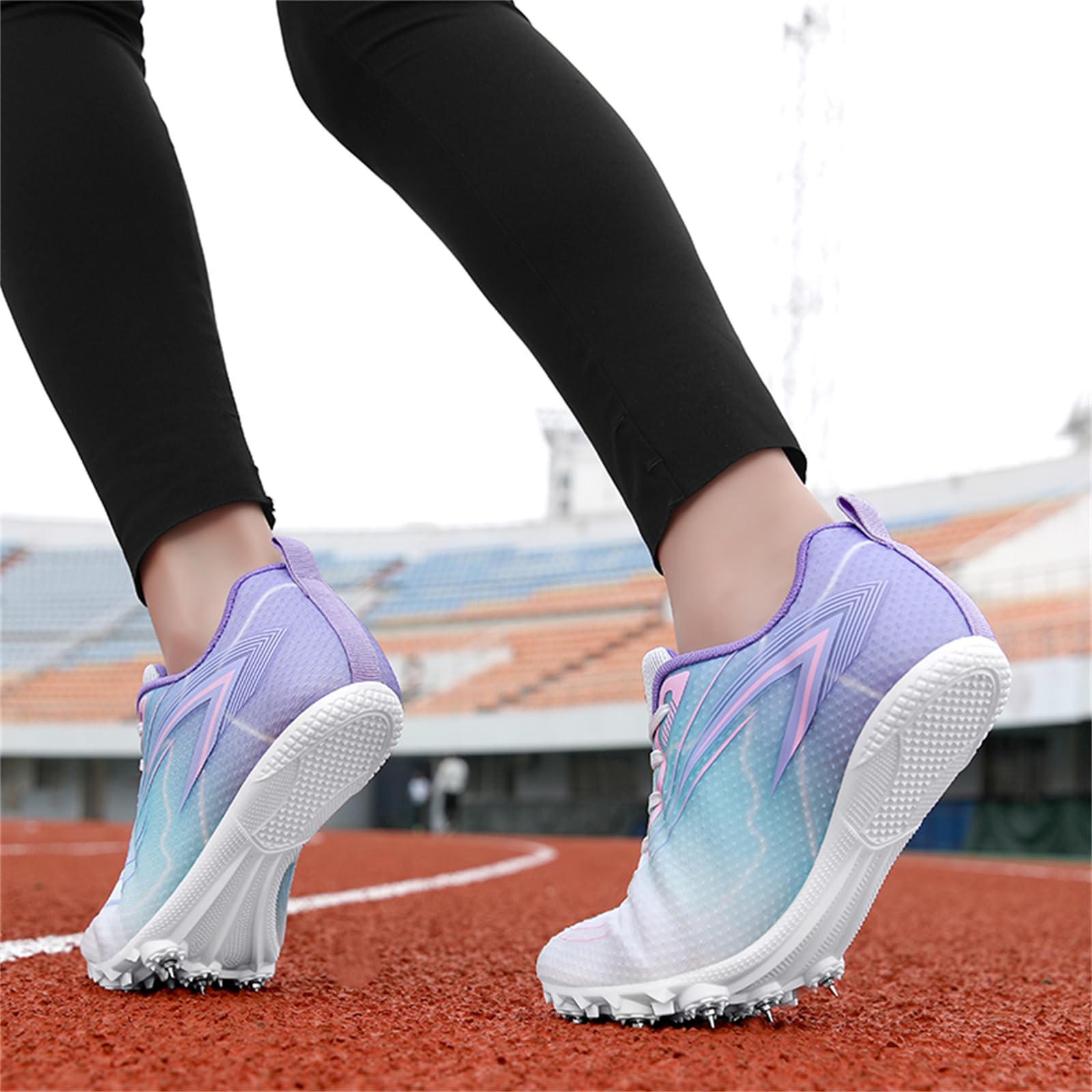 Chaussures Athlétisme pour Femmes Garçons Et Filles Baskets De Course De Saut De Sprint Respirantes