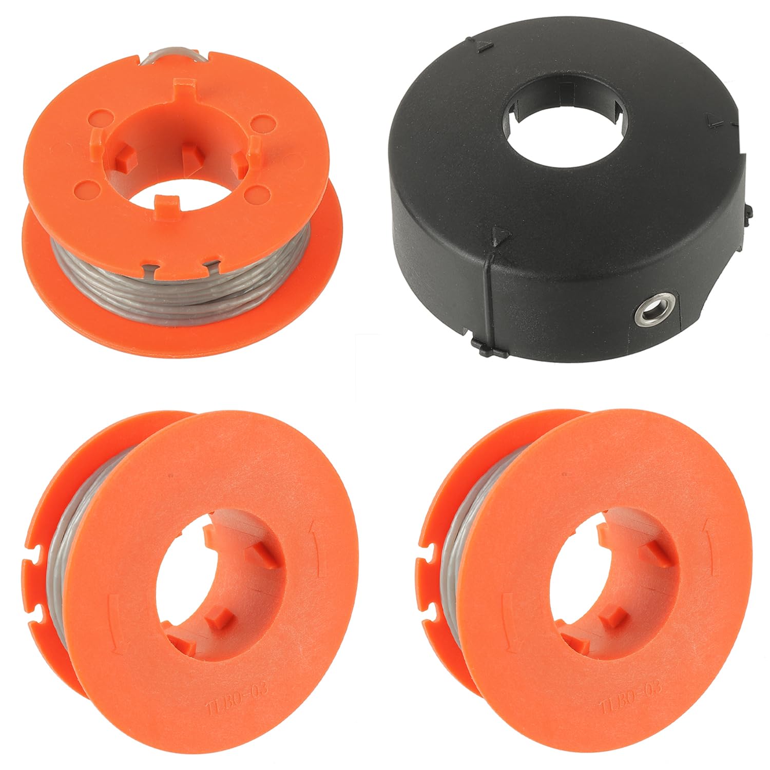 Jamher 3Pcs Replacement Spool F016800175 1.6Mm X 8M With 1Pcs F016l71088 Spool Cover, Compatible With Bosch Art 23 26 30 Combitrim Easytrim Strimmer (3 Spool + 1 Cover)