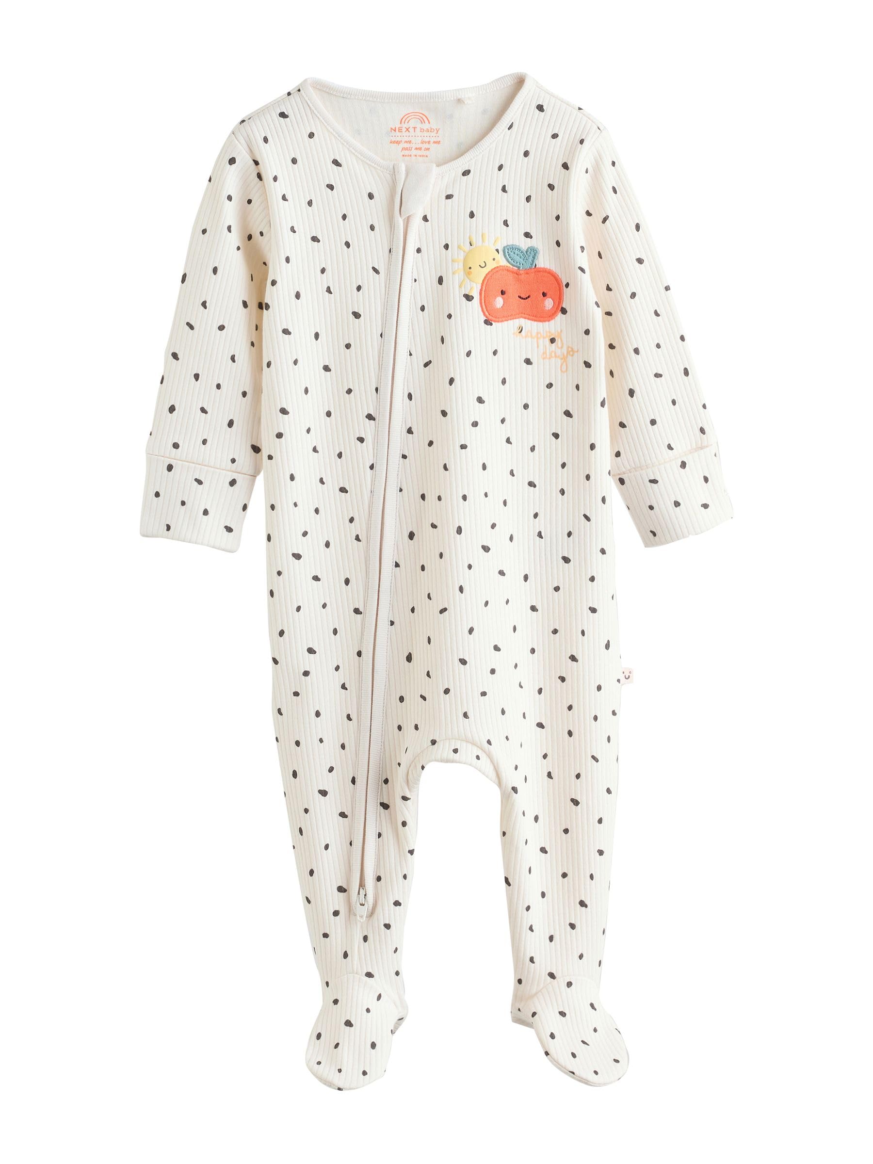 NEXT Baby Baby-Schlafanzüge mit Zwei-Wege-Reißverschluss, 3er-Pack