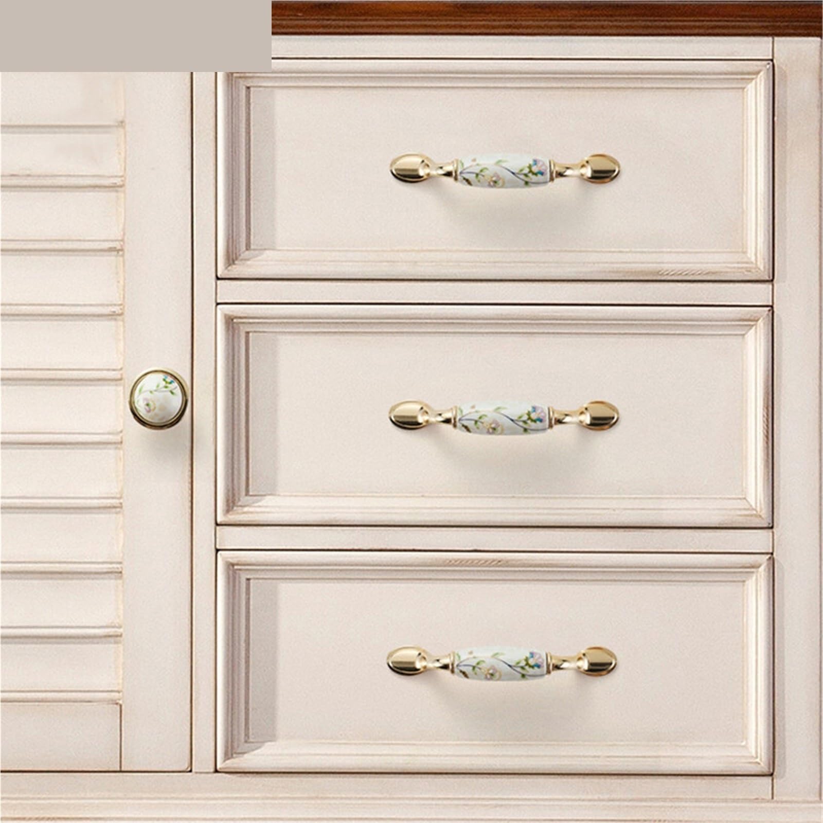 10PCS Ceramic Cabinet Handles intage Drawer Knobs Wardrobe Door Furniture Handle Pour Tiroirs