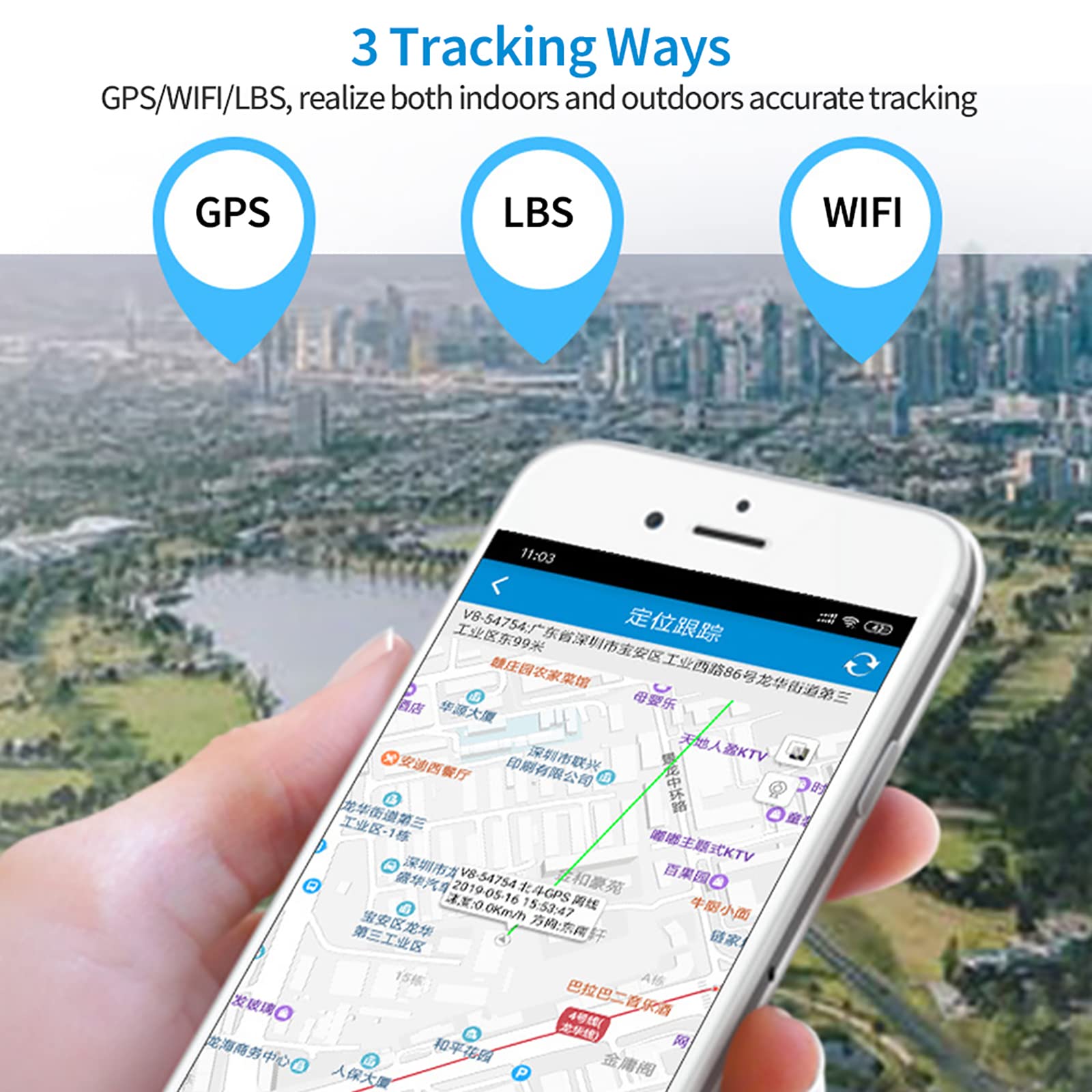 Localizzatore GPS per Animali Domestici, Localizzatore di Collare Intelligente Anti-smarrimento per Cani da Compagnia, Riproduzione della Traccia, Impostazione della Portata