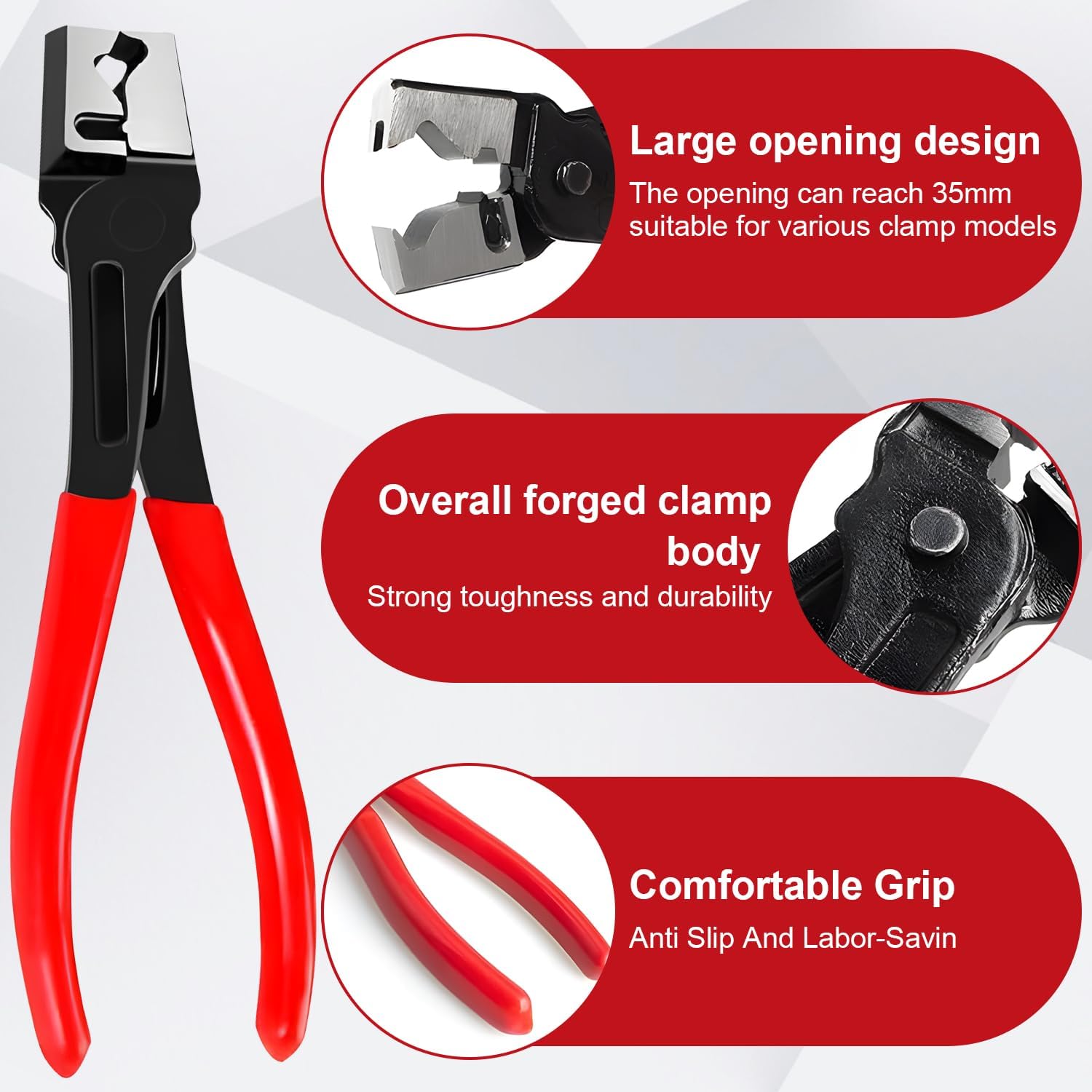 4 Pieces Automotive Electrical Disconnect Pliers Kit - High-Carbon Steel Connector Separator with Straight & 60° Pliers, Hose Clamp Plier for Cars Trucks Motorcycles